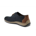Сини мъжки обувки, естествена кожа перфорирана - всекидневни обувки за пролетта и лятото N 100025401