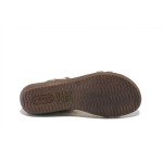 Бежови дамски сандали, здрава еко-кожа - всекидневни обувки за лятото N 100025404