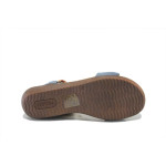 Сини дамски сандали, еко-кожа и текстилна материя - ежедневни обувки за лятото N 100025405