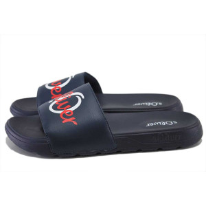 Сини джапанки, pvc материя и текстилна материя - всекидневни обувки за целогодишно ползване N 100025407