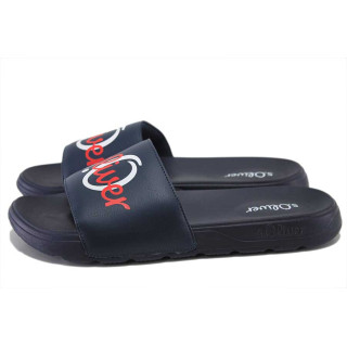 Сини джапанки, pvc материя и текстилна материя - всекидневни обувки за целогодишно ползване N 100025407