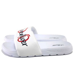 Бели джапанки, pvc материя и текстилна материя - ежедневни обувки за целогодишно ползване N 100025408