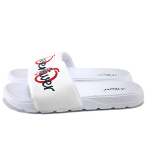 Бели джапанки, pvc материя и текстилна материя - ежедневни обувки за целогодишно ползване N 100025408