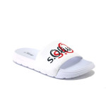 Бели джапанки, pvc материя и текстилна материя - ежедневни обувки за целогодишно ползване N 100025408