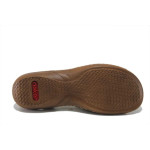 Бежови дамски сандали, здрава еко-кожа - всекидневни обувки за пролетта и лятото N 100025411