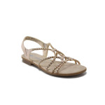 Бежови дамски сандали, здрава еко-кожа - ежедневни обувки за лятото N 100025416