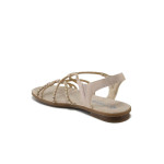 Бежови дамски сандали, здрава еко-кожа - ежедневни обувки за лятото N 100025416