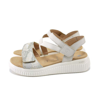 Бежови дамски сандали, естествена кожа и еко-кожа - всекидневни обувки за лятото N 100025415