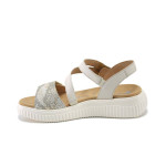 Бежови дамски сандали, естествена кожа и еко-кожа - всекидневни обувки за лятото N 100025415