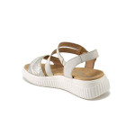 Бежови дамски сандали, естествена кожа и еко-кожа - всекидневни обувки за лятото N 100025415