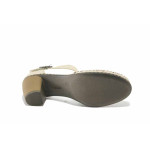 Бежови дамски обувки със среден ток, естествена кожа - всекидневни обувки за пролетта и лятото N 100025417