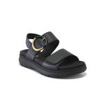 Черни дамски сандали, естествена кожа - всекидневни обувки за лятото N 100025422