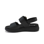 Черни дамски сандали, естествена кожа - всекидневни обувки за лятото N 100025422