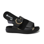 Черни дамски сандали, естествена кожа - всекидневни обувки за лятото N 100025422