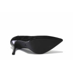 Черни дамски обувки с висок ток, естествен велур - елегантни обувки за целогодишно ползване N 100025423