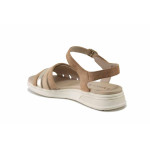 Кафяви дамски сандали, естествена кожа - всекидневни обувки за пролетта и лятото N 100025429