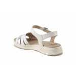 Бежови дамски сандали, естествена кожа - ежедневни обувки за пролетта и лятото N 100025430