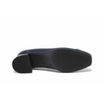 Сини дамски обувки със среден ток, естествена кожа и еко-кожа - ежедневни обувки за пролетта и лятото N 100025433