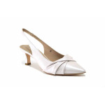 Бели дамски сандали, естествена кожа - елегантни обувки за пролетта и лятото N 100025434