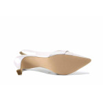 Бели дамски сандали, естествена кожа - елегантни обувки за пролетта и лятото N 100025434