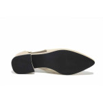 Бежови дамски обувки с равна подметка, естествена кожа - всекидневни обувки за пролетта и лятото N 100025438