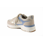 Бежови спортни дамски обувки, здрава еко-кожа - спортни обувки за пролетта и лятото N 100025439