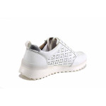 Бели спортни дамски обувки, естествена кожа - всекидневни обувки за пролетта и лятото N 100025441