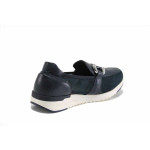 Сини спортни дамски обувки, естествена кожа и текстилна материя - ежедневни обувки за пролетта и лятото N 100025444