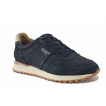 Сини мъжки спортни обувки, естествена кожа - всекидневни обувки за пролетта и лятото N 100025448