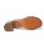 Светлосини дамски сандали, велурена еко-кожа и лачена еко-кожа - всекидневни обувки за лятото N 100025452