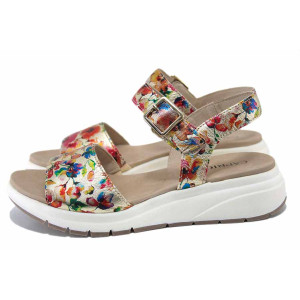 Шарени дамски сандали, естествена кожа - ежедневни обувки за лятото N 100025453