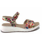 Шарени дамски сандали, естествена кожа - ежедневни обувки за лятото N 100025453