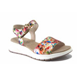 Шарени дамски сандали, естествена кожа - ежедневни обувки за лятото N 100025453