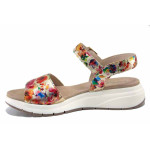 Шарени дамски сандали, естествена кожа - ежедневни обувки за лятото N 100025453