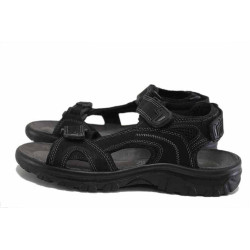 Черни мъжки сандали, естествена кожа - всекидневни обувки за лятото N 100025454