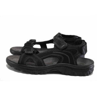 Черни мъжки сандали, естествена кожа - всекидневни обувки за лятото N 100025454