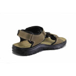 Зелени мъжки сандали, естествена кожа - ежедневни обувки за лятото N 100025455