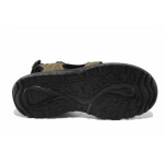 Зелени мъжки сандали, естествена кожа - ежедневни обувки за лятото N 100025455