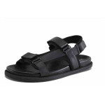 Черни мъжки сандали, естествена кожа - всекидневни обувки за лятото N 100025456