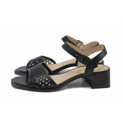 Черни дамски сандали, естествена кожа - ежедневни обувки за лятото N 100025460