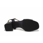 Черни дамски сандали, естествена кожа - ежедневни обувки за лятото N 100025460