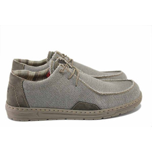 Сиви дамски мокасини, текстилна материя - всекидневни обувки за пролетта и лятото N 100025477