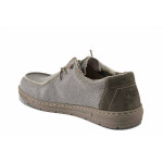 Сиви дамски мокасини, текстилна материя - всекидневни обувки за пролетта и лятото N 100025477
