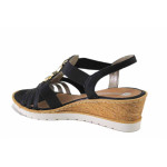 Черни дамски сандали, здрава еко-кожа - всекидневни обувки за лятото N 100025479
