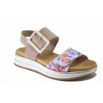 Розови дамски сандали, здрава еко-кожа - ежедневни обувки за лятото N 100025480