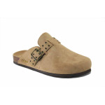 Бежови дамски чехли, качествен еко-велур - ежедневни обувки за лятото N 100025490