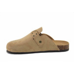 Бежови дамски чехли, качествен еко-велур - ежедневни обувки за лятото N 100025490