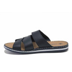 Сини мъжки чехли, естествена кожа - всекидневни обувки за лятото N 100025491