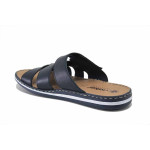 Сини мъжки чехли, естествена кожа - всекидневни обувки за лятото N 100025491