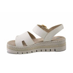 Светлобежови дамски сандали, здрава еко-кожа - ежедневни обувки за лятото N 100025492